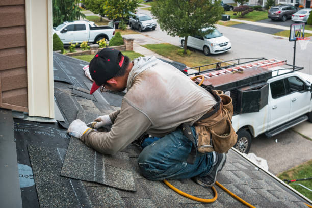 Professional Roof Installation technician working in Dresden, NY